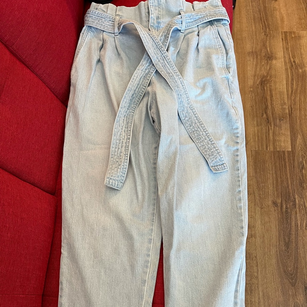 Very light blue jeans
